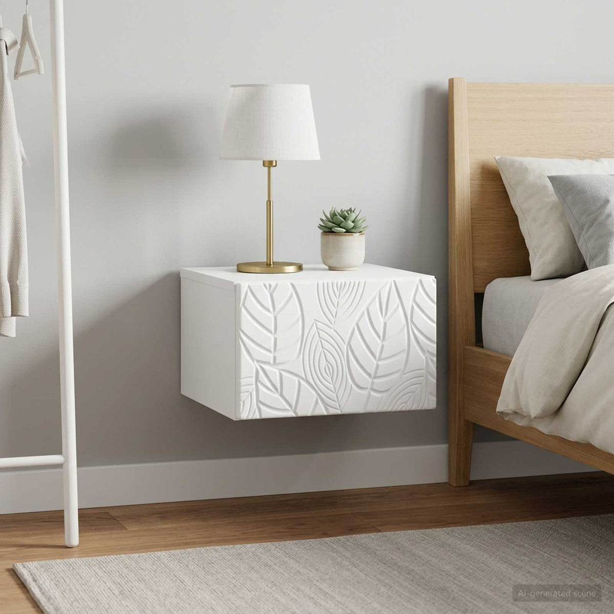 Wall-Mounted Side Table 2 pcs White 34.5 x 33 x 20 cm