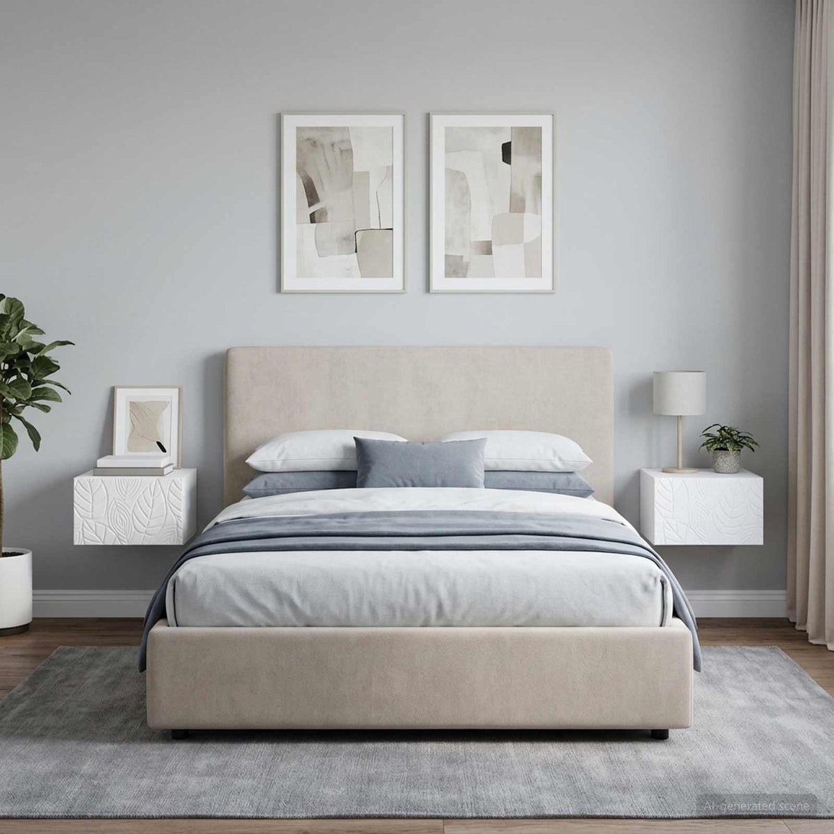 Wall-Mounted Side Table 2 pcs White 34.5 x 33 x 20 cm
