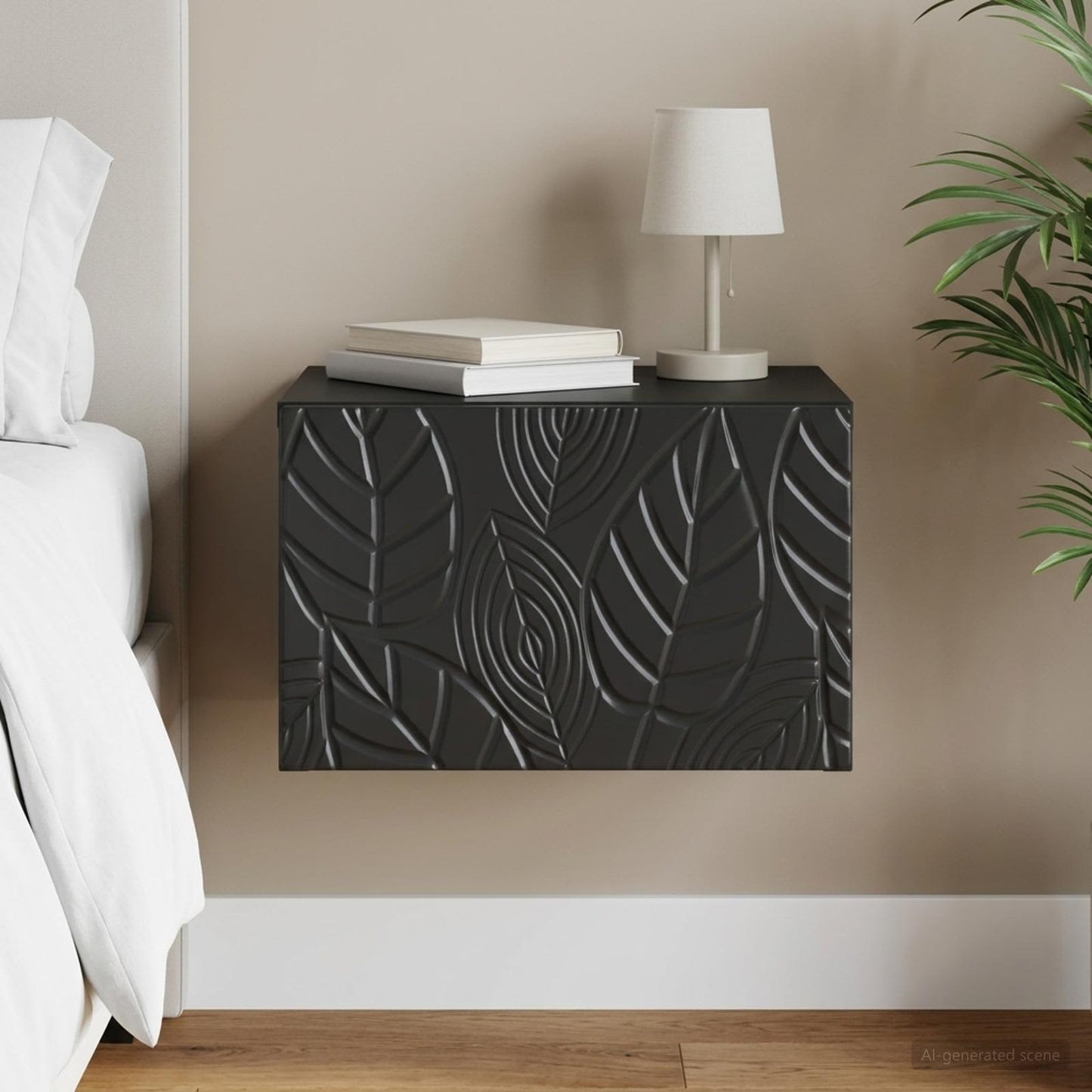 Wall-Mounted Side Table Black 34.5 x 33 x 20 cm Engineered Wood