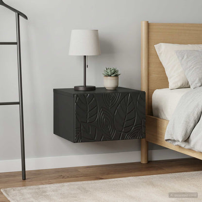 Wall-Mounted Side Table 2 pcs Black 34.5 x 33 x 20 cm