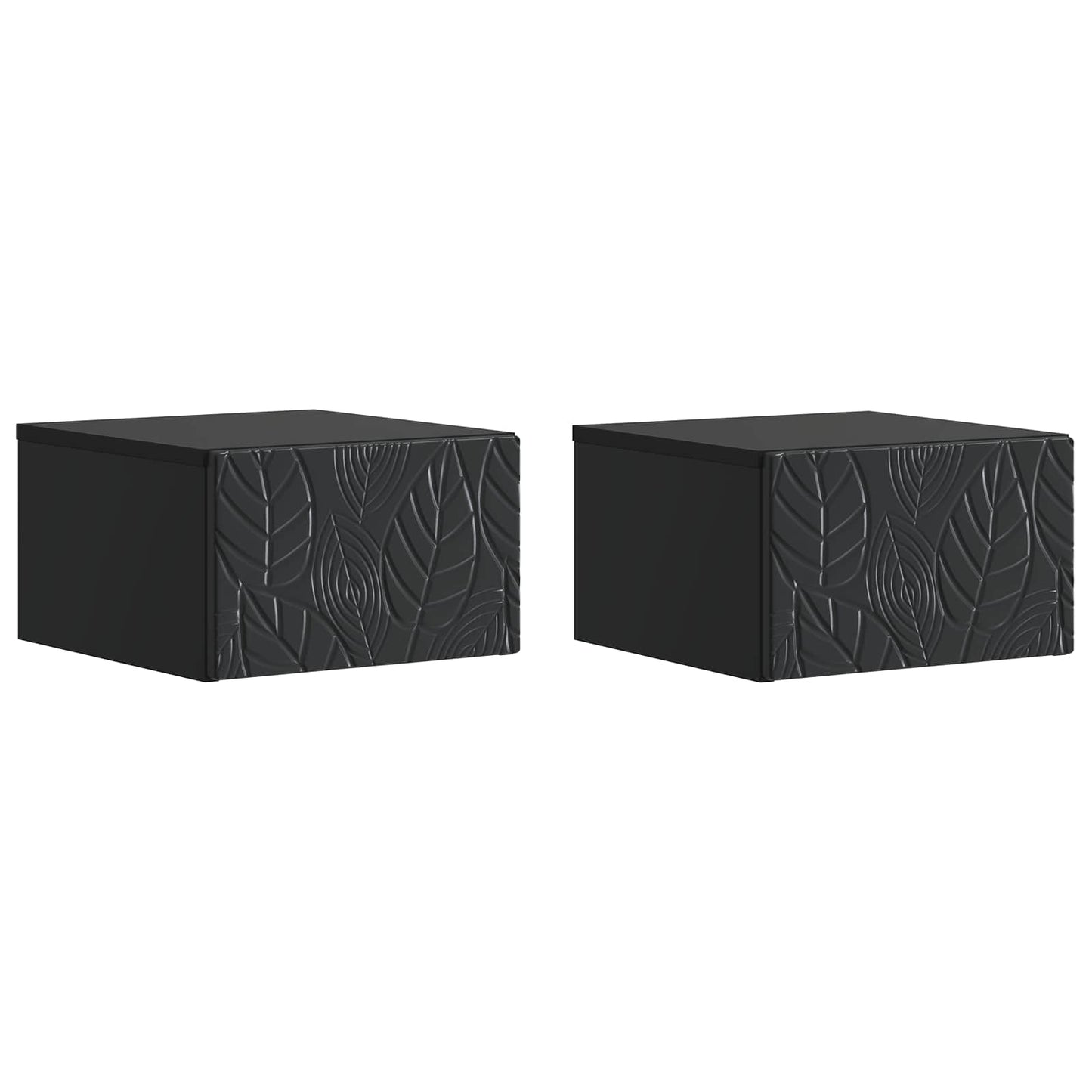 Wall-Mounted Side Table 2 pcs Black 34.5 x 33 x 20 cm