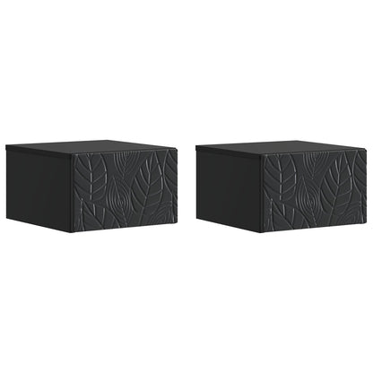 Wall-Mounted Side Table 2 pcs Black 34.5 x 33 x 20 cm