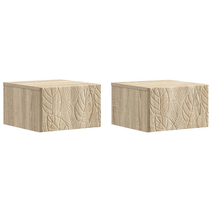 Wall-Mounted Side Table 2 pcs Sonoma Oak 34.5 x 33 x 20 cm