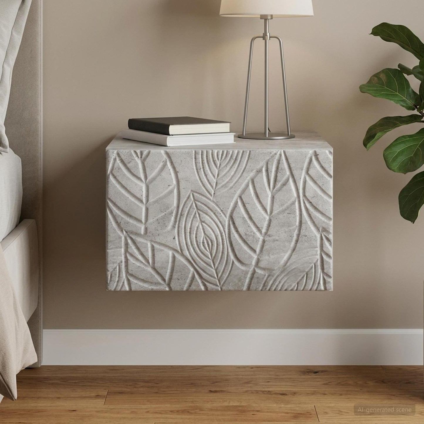 Wall-Mounted Side Table Concrete Grey 34.5 x 33 x 20 cm