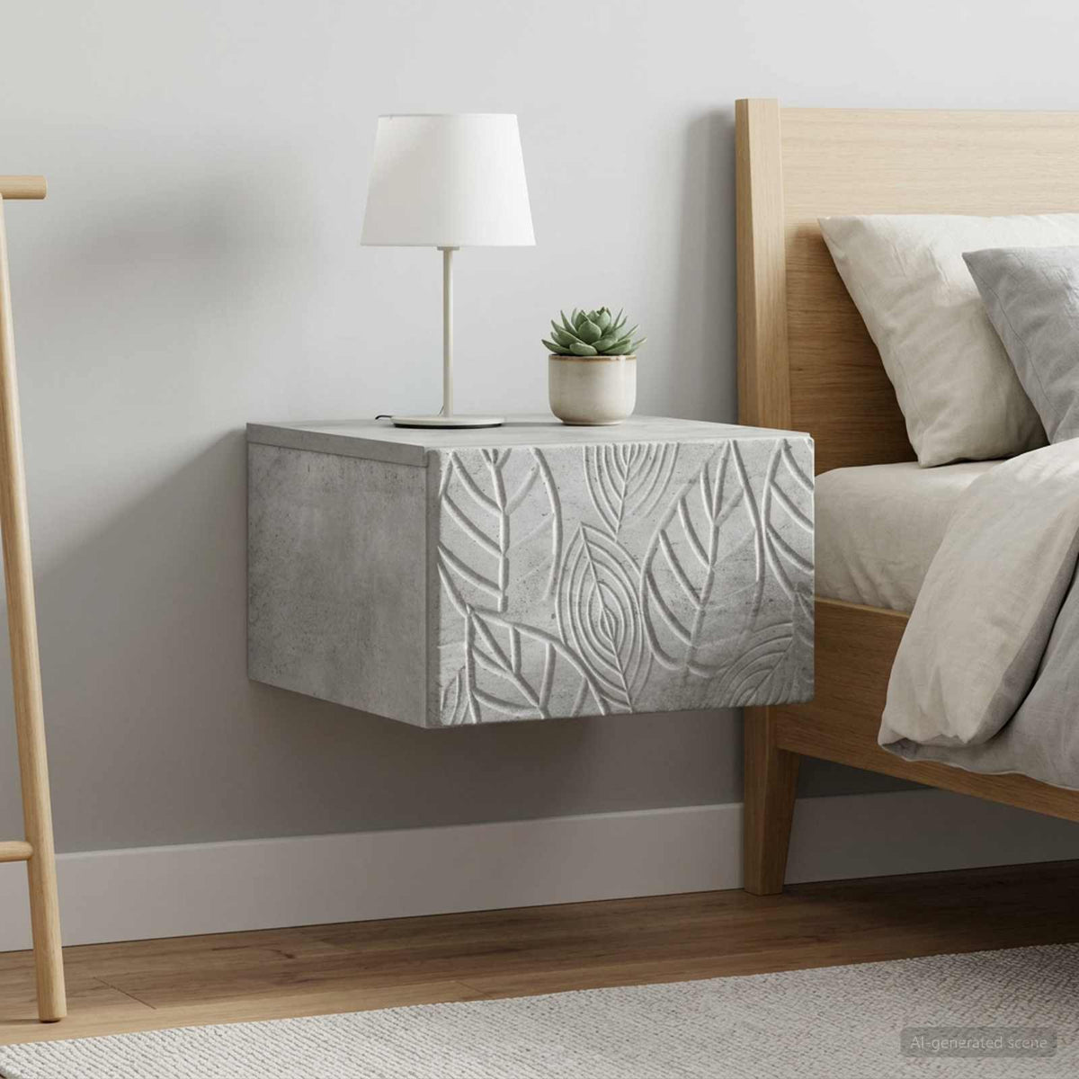 Wall-Mounted Side Table 2 pcs Concrete Grey 34.5 x 33 x 20 cm