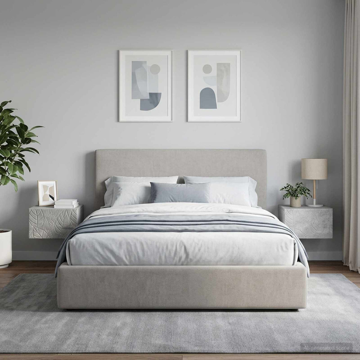 Wall-Mounted Side Table 2 pcs Concrete Grey 34.5 x 33 x 20 cm