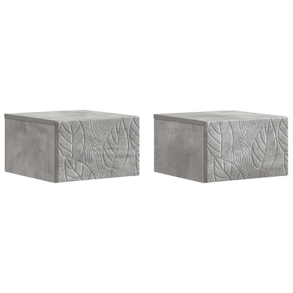 Wall-Mounted Side Table 2 pcs Concrete Grey 34.5 x 33 x 20 cm