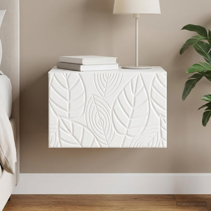 Wall-Mounted Side Table High Gloss White 34.5 x 33 x 20 cm