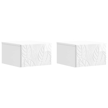 Wall-Mounted Side Table 2 pcs High Gloss White