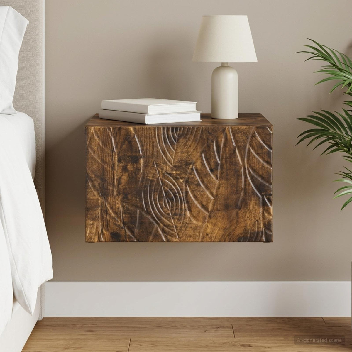Wall-Mounted Side Table Smoked Oak 34.5 x 33 x 20 cm