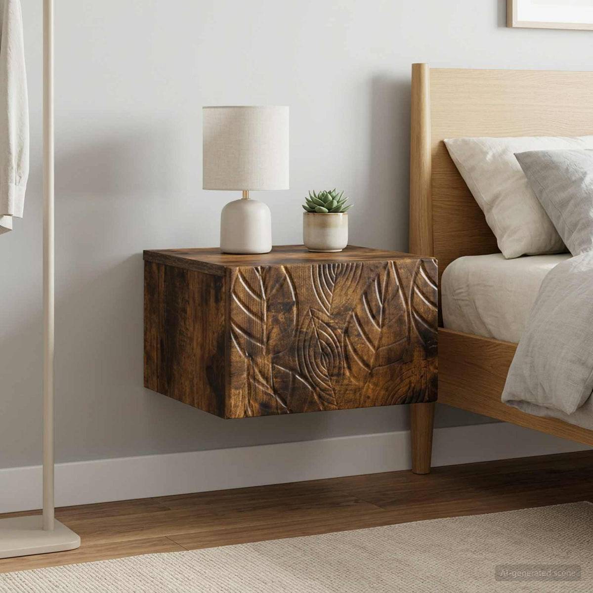 Wall-Mounted Side Table 2 pcs Smoked Oak 34.5 x 33 x 20 cm