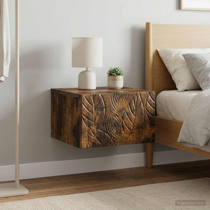 Wall-Mounted Side Table 2 pcs Smoked Oak 34.5 x 33 x 20 cm