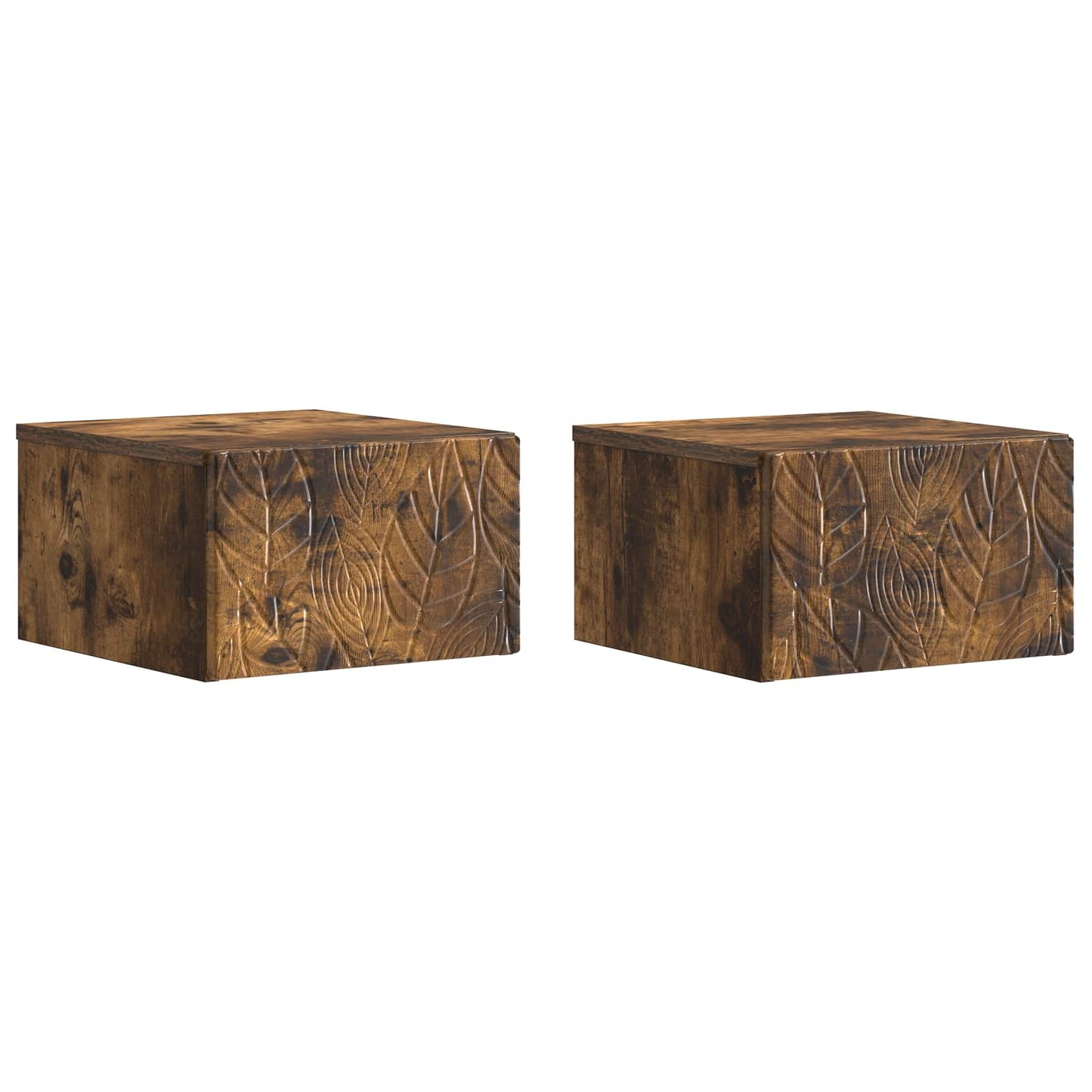 Wall-Mounted Side Table 2 pcs Smoked Oak 34.5 x 33 x 20 cm