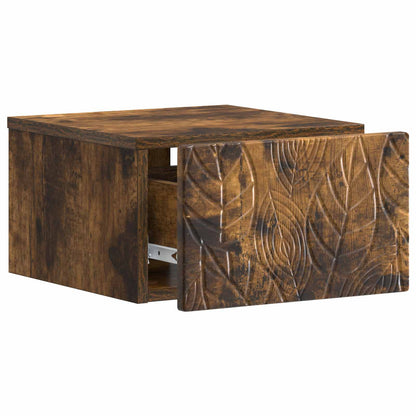 Wall-Mounted Side Table 2 pcs Smoked Oak 34.5 x 33 x 20 cm