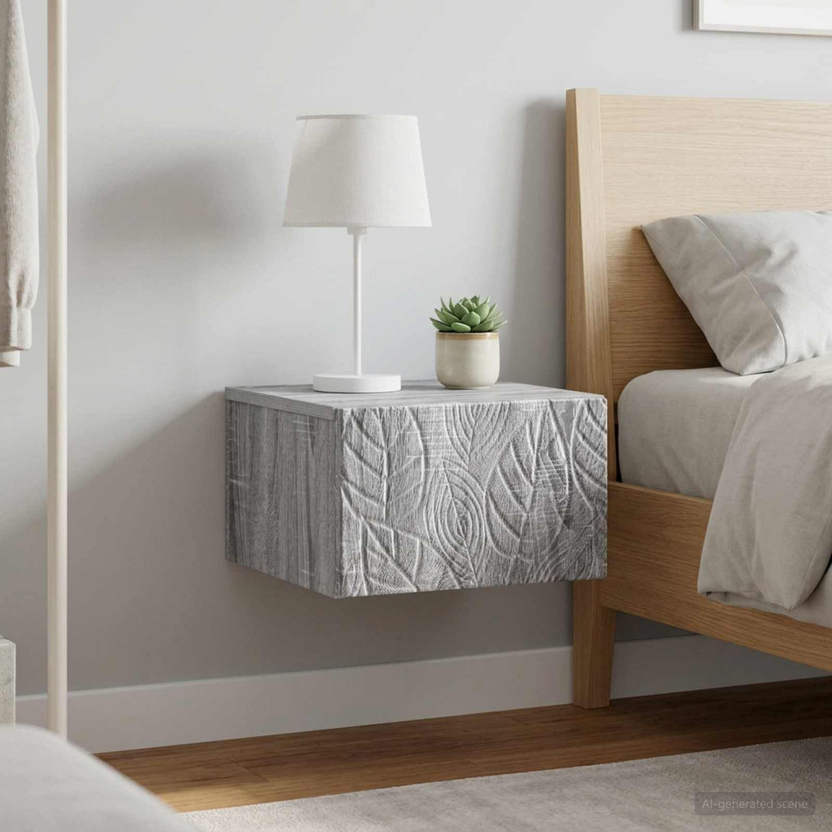 Wall-Mounted Side Table 2 pcs Grey Sonoma 34.5 x 33 x 20 cm
