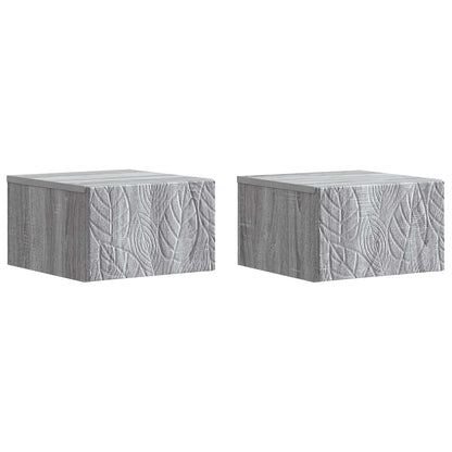Wall-Mounted Side Table 2 pcs Grey Sonoma 34.5 x 33 x 20 cm