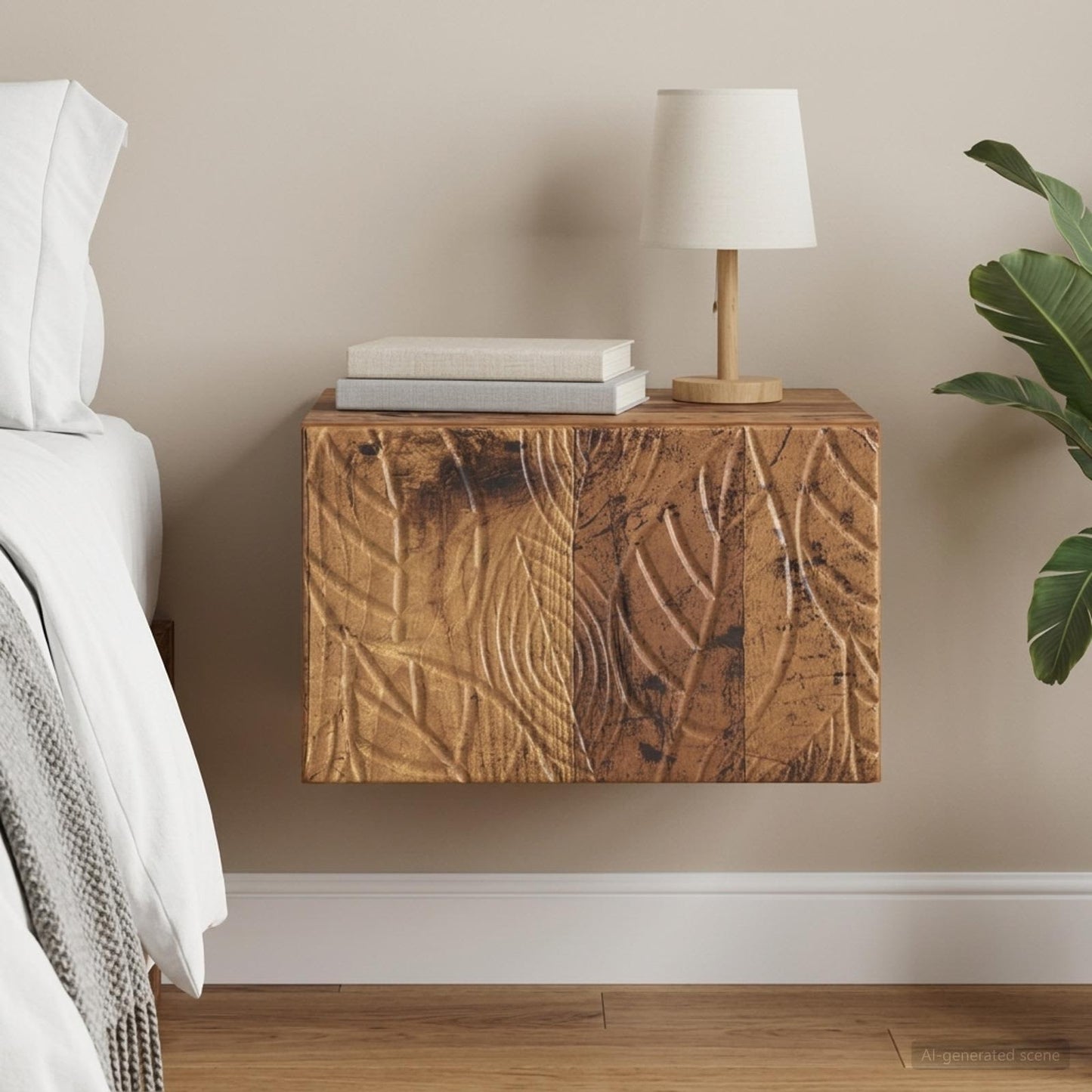 Wall-Mounted Side Table Old Wood 34.5 x 33 x 20 cm