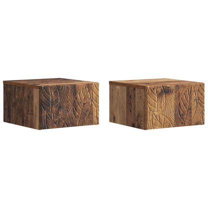 Wall-Mounted Side Table 2 pcs Old Wood 34.5 x 33 x 20 cm