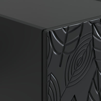 Wall-Mounted Bedside Cabinet 2 pcs Black 49 x 34.5 x 20 cm