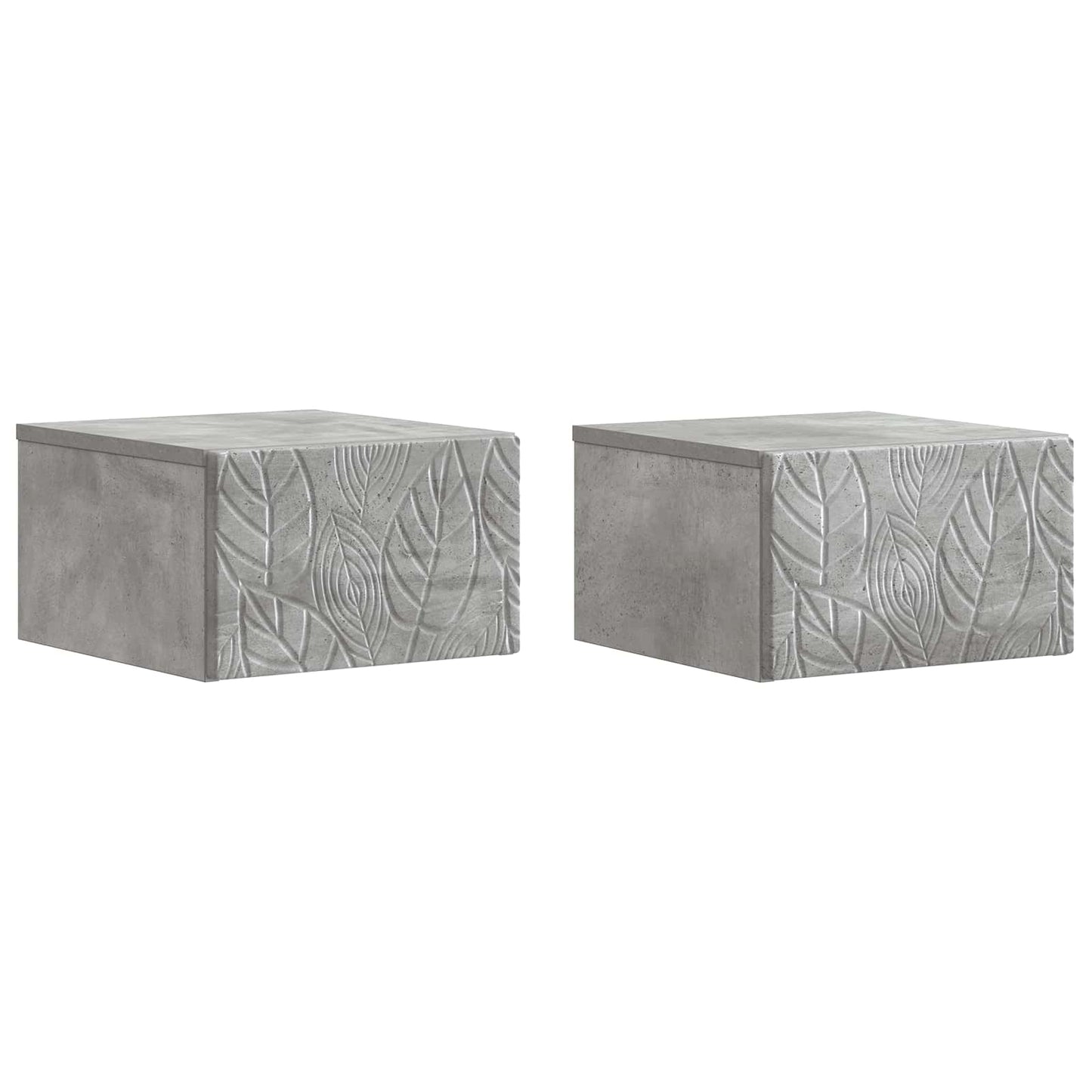 Wall-Mounted Bedside Cabinet 2 pcs Concrete Grey