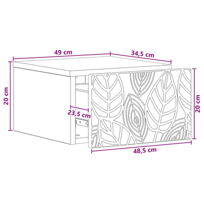 Wall-Mounted Bedside Cabinet 2 pcs Concrete Grey