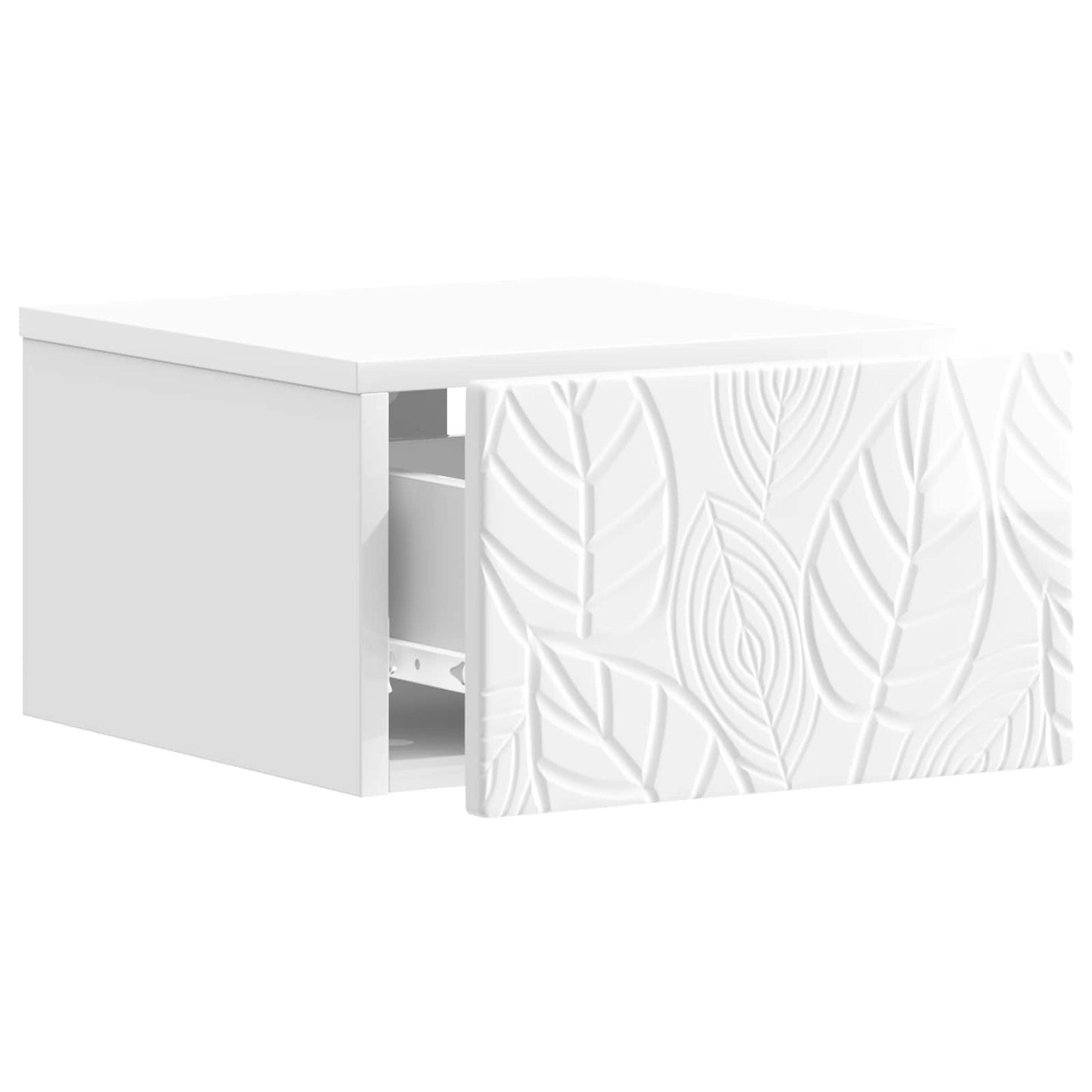 Wall-Mounted Bedside Cabinet 2 pcs High Gloss White