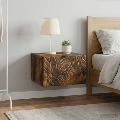 Wall-Mounted Bedside Cabinet 2 pcs Smoked Oak 49 x 34.5 x 20 cm