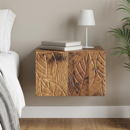Wall-Mounted Bedside Cabinet Old Wood 49 x 34.5 x 20 cm