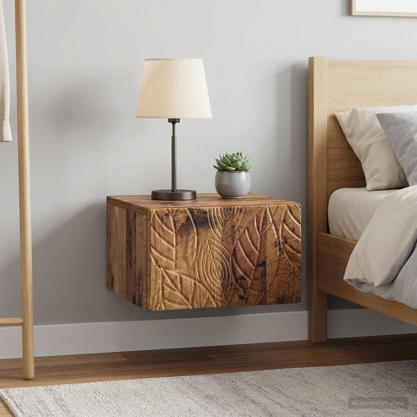 Wall-Mounted Bedside Cabinet 2 pcs Old Wood 49 x 34.5 x 20 cm