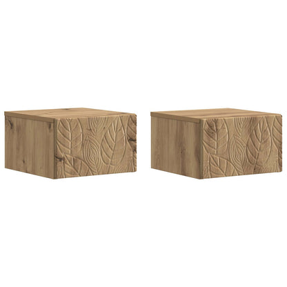 Wall-Mounted Bedside Cabinet 2 pcs Artisan Oak