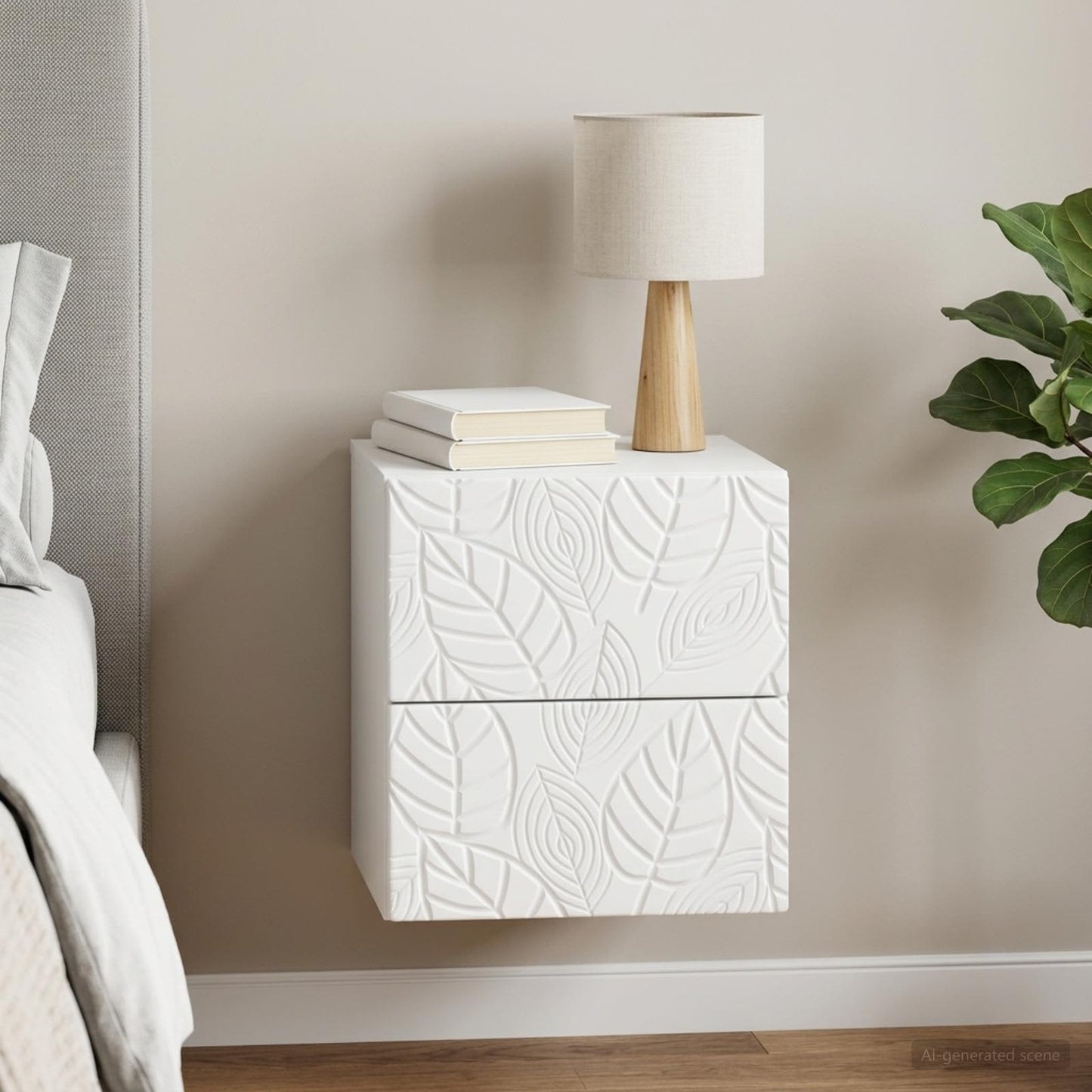 Wall-Mounted Bedside Cabinet White 34.5 x 33 x 40 cm