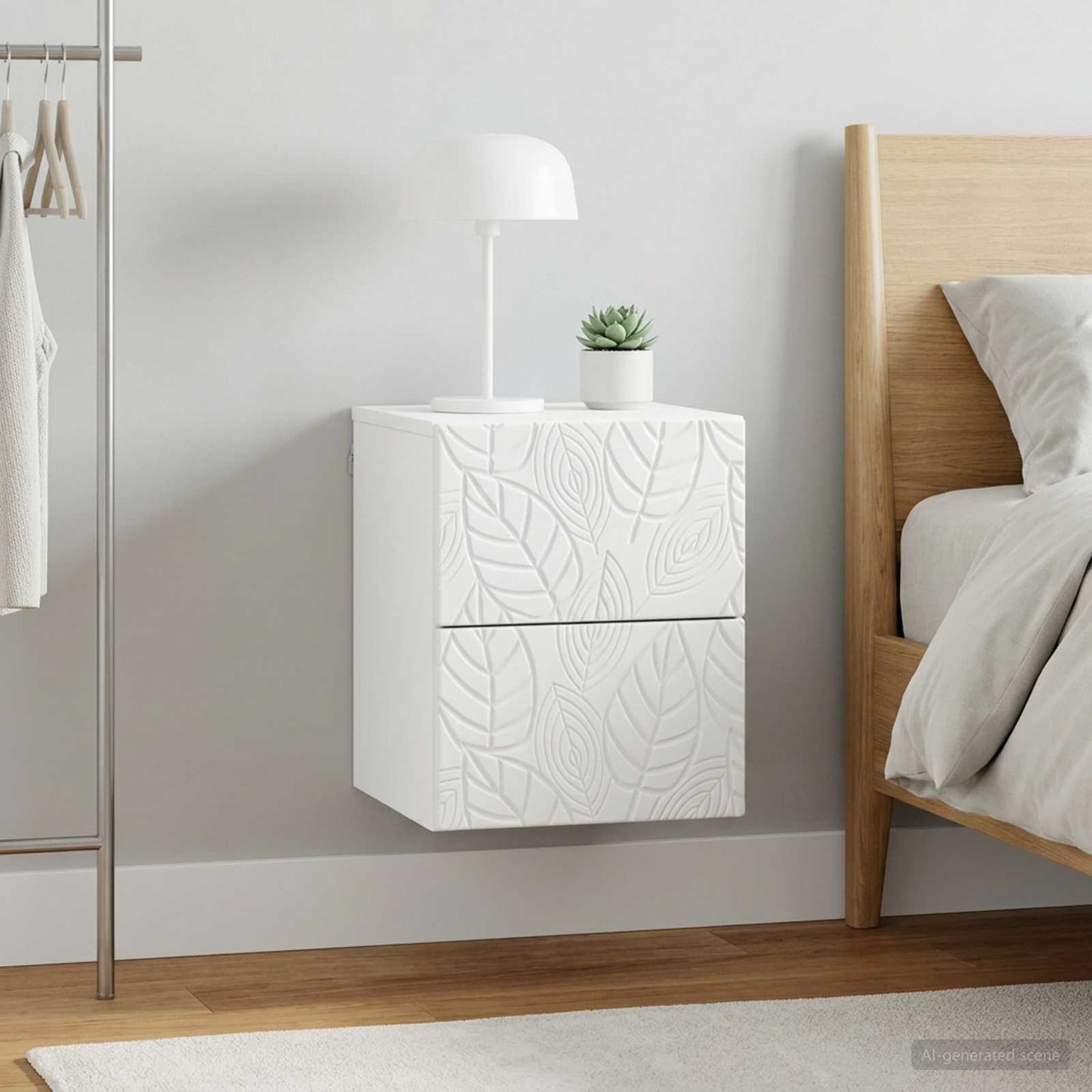Wall-Mounted Bedside Cabinet 2 pcs White 34.5 x 33 x 40 cm