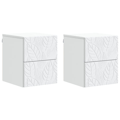 Wall-Mounted Bedside Cabinet 2 pcs White 34.5 x 33 x 40 cm