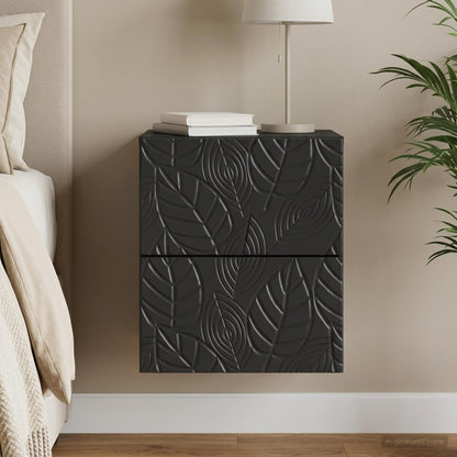 Wall-Mounted Bedside Cabinet Black 34.5 x 33 x 40 cm