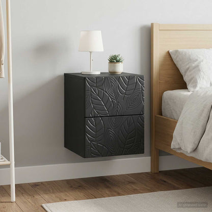 Wall-Mounted Bedside Cabinet 2 pcs Black 34.5 x 33 x 40 cm