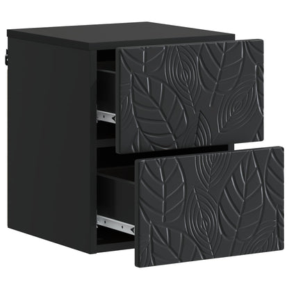 Wall-Mounted Bedside Cabinet 2 pcs Black 34.5 x 33 x 40 cm