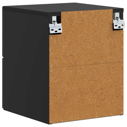 Wall-Mounted Bedside Cabinet 2 pcs Black 34.5 x 33 x 40 cm
