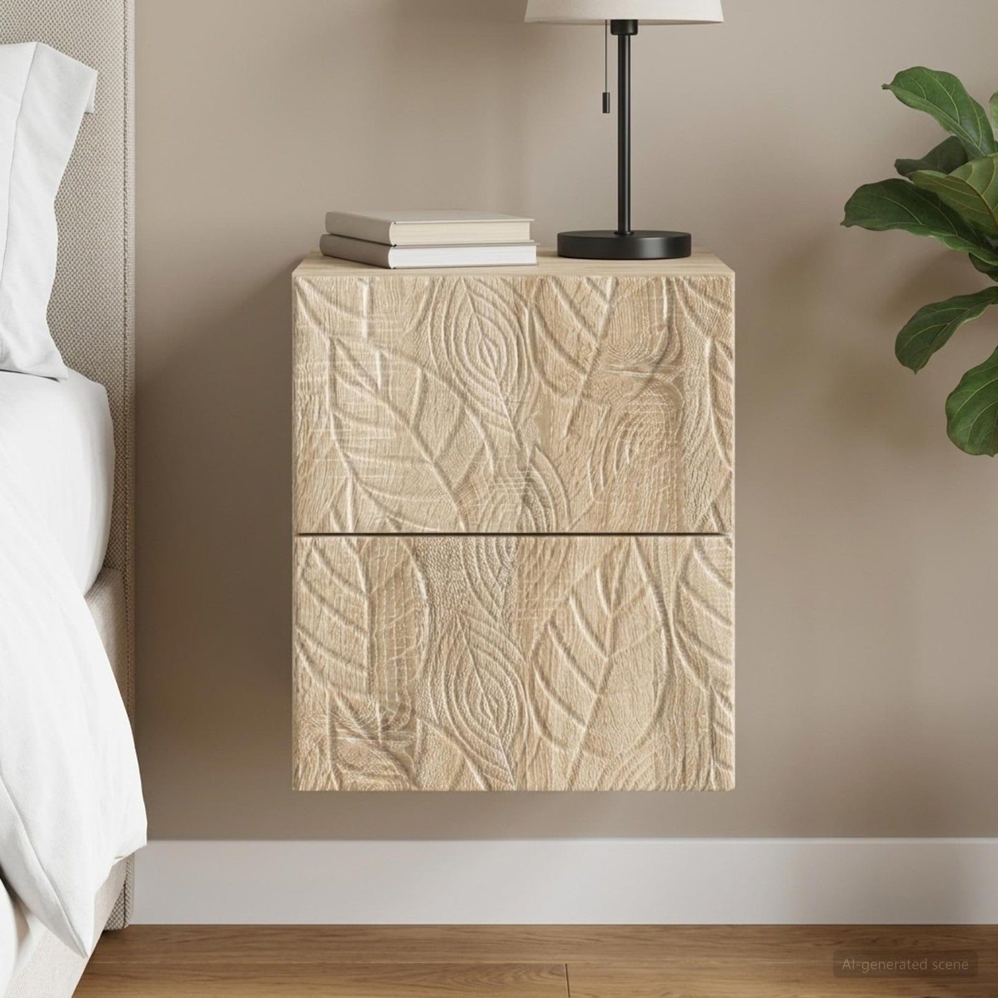Wall-Mounted Bedside Cabinet Sonoma Oak 34.5 x 33 x 40 cm