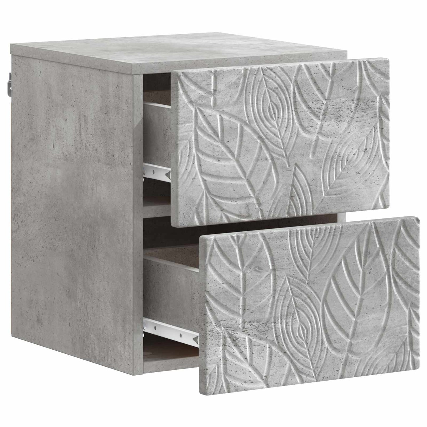 Wall-Mounted Bedside Cabinet 2 pcs Concrete Grey