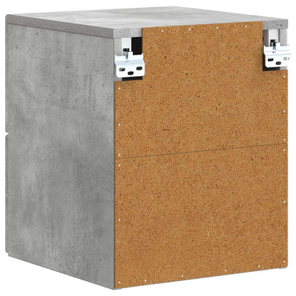 Wall-Mounted Bedside Cabinet 2 pcs Concrete Grey