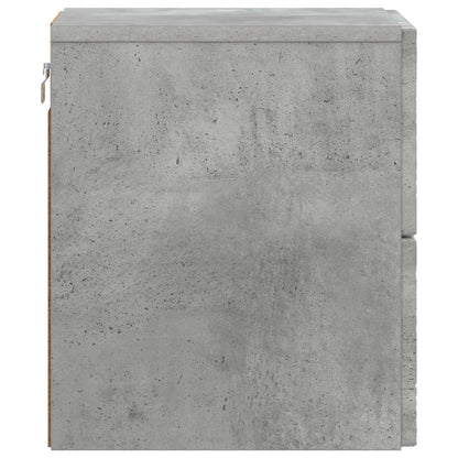 Wall-Mounted Bedside Cabinet 2 pcs Concrete Grey