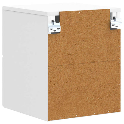 Wall-Mounted Bedside Cabinet 2 pcs High Gloss White