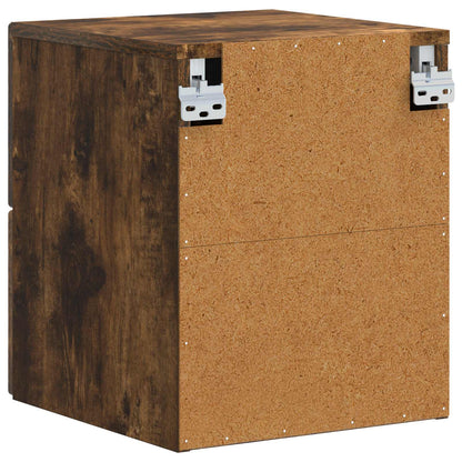 Wall-Mounted Bedside Cabinet Smoked Oak 34.5 x 33 x 40 cm