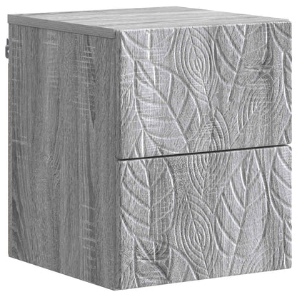 Wall-Mounted Bedside Cabinet Grey Sonoma 34.5 x 33 x 40 cm