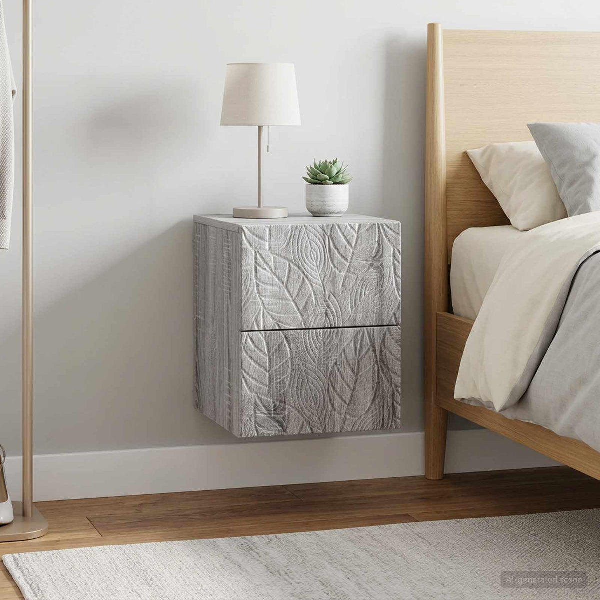 Wall-Mounted Bedside Cabinet 2 pcs Grey Sonoma