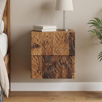 Wall-Mounted Bedside Cabinet Old wood 34.5 x 33 x 40 cm