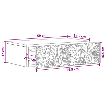 Wall-Mounted Side Table White 59 x 34.5 x 17 cm Engineered Wood