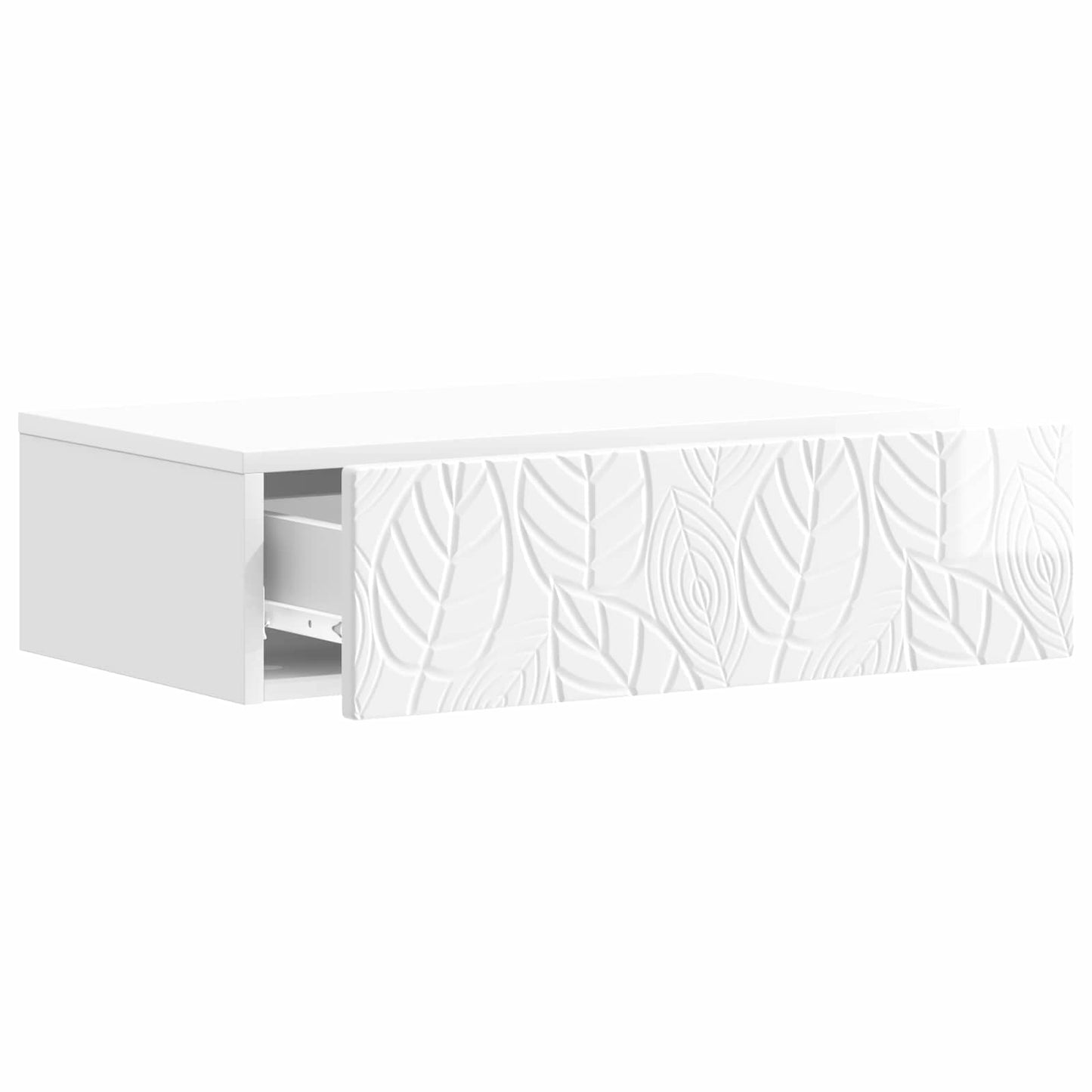 Wall-Mounted Side Table High Gloss White 59 x 34.5 x 17 cm