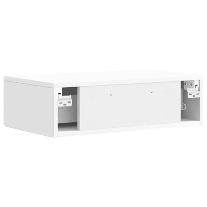 Wall-Mounted Side Table High Gloss White 59 x 34.5 x 17 cm
