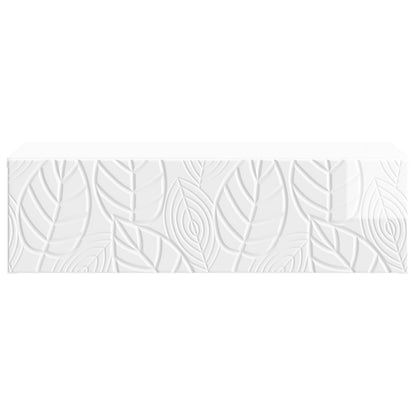 Wall-Mounted Side Table High Gloss White 59 x 34.5 x 17 cm